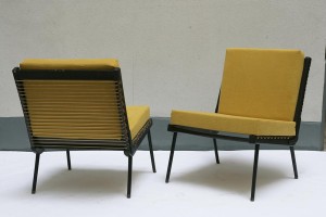 fauteuils jaune années 50 lartetlafacon