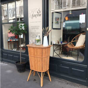 bar rotin fauteuil rotin vintage mobilier lart et lafacon paris batignolles brocante rue nollet