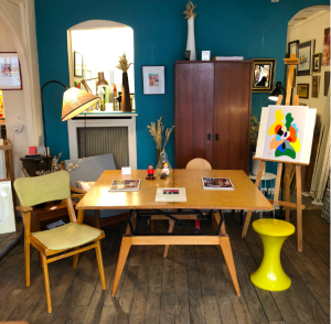 ambiance interieur vintage annees50 annees60 paris home batignolles boutique mobilier paris inspiration couleur jaune