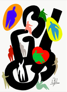padrawing lionel borla affiche oeuvredartillustration silhouettenoircouleurs lartetlafacon galerieparisbatignolles