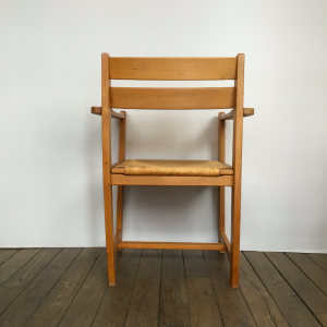 fauteuil chaise paillé bois clair perriand annees50 lartetlafaçon vintagedealer batignolles dos