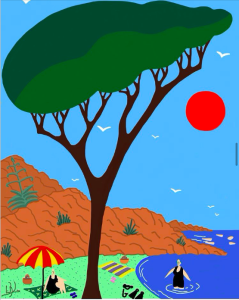 lionel borla arbre pin parasol sud soleil artiste galerieart paris ipadrawing lartetlafacon ruenollet