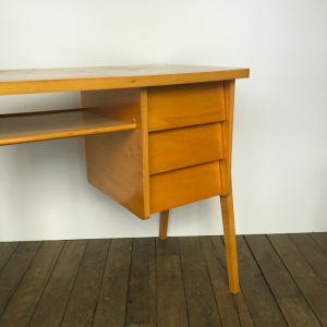 bureau vintage bois clair pieds compas bureau enfant annees50 midcentury vintage desk batignolles montmartre paris meuble anciens brocante