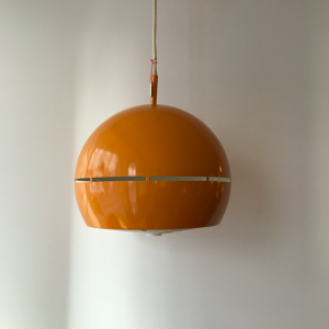 suspension luminause plafonnier orange metal Lita vintage annees70 wall light paris decoration batignolles poplamp