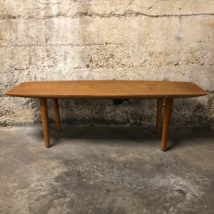 table basse vintage tonneau bois scandinave batignolles galerie danoise place clichy