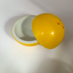 boule de bowling seau a glacon annees70 vintage plastic jaune lamotte brocante paris9eme