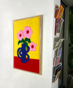 lalaotuffe wool tufting painting artwall flower vase decoration paris batignolles galerie art