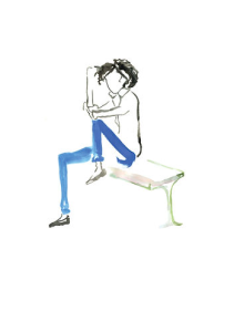 aquarelle illustration paris fashion mode banc jean galerie paris batignolles julia perrin