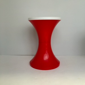 tabouret tamtam rouge et blanc pvc