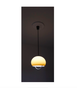 suspension vintage design italienne guzzini creme lumaires vintage paris annees70 lartetlafacon rue nollet eclairage
