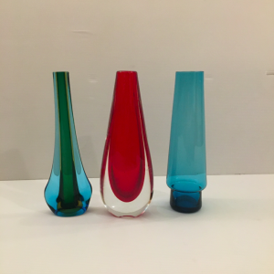 vases verre soliflore vase danois sommerso vert rouge bleu decoration batignolles