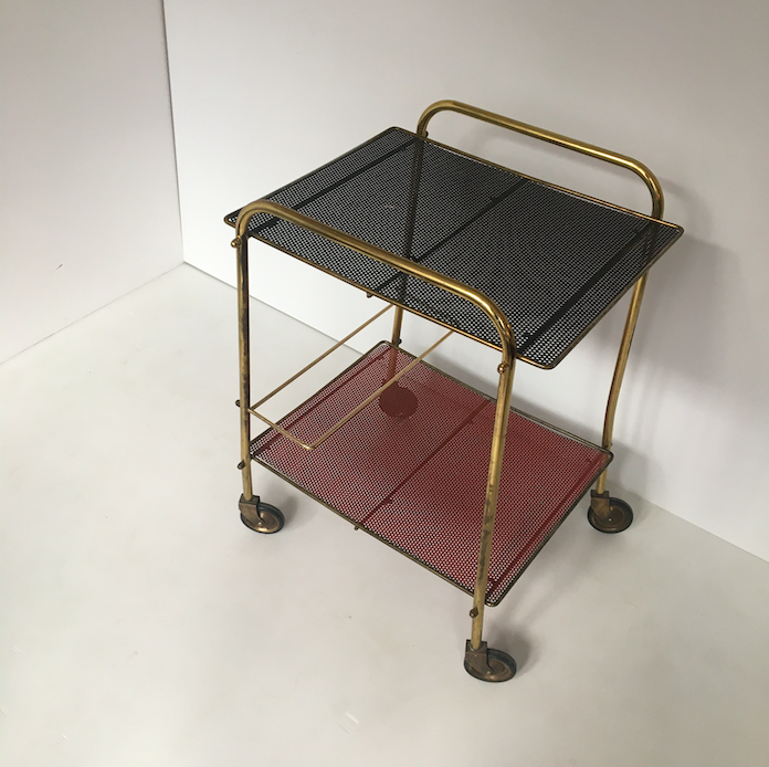 Desserte vintage à roulettes style Matégot L40 x P46 x H60cm – 150 €