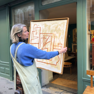 encadrement paris caisse américaine et marouflage de toile batignolles artisan acroline lecoquierre