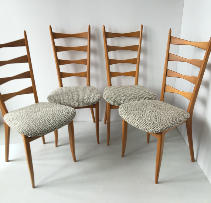 4 chaises Benze Sitzmobel, 1960, refaites à neuf – 820 € soldé 649 € les 4