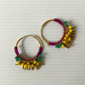 boucle doreille creole jaune violet mercedes elena creatrice paris bijoux boutique batignolles