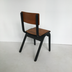 chaise enfant en bois 38cm style baumann steiner bois courbé annees60 3:4 dos