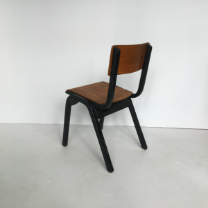 chaise enfant en bois 38cm style baumann steiner bois courbé annees60 dos 3:4