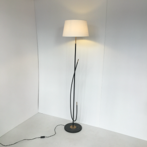 lampadaire vintage cle de sol arlus annees50 midcentury lighting frenchdesign allumée antiquités paris luminaire