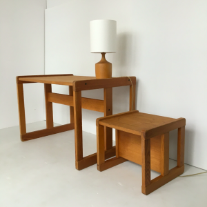 table basse bois clair pin massif perriand vintage chaise enfant 3 position lampe a poser danoise