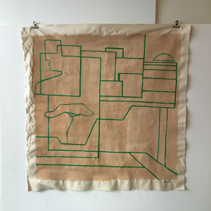 toile originale oeuvre d'art ligner verte avrandinis paris batignolles ruenollet ruelemercier