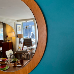 miroir rond en teck vintage galerie scandi paris