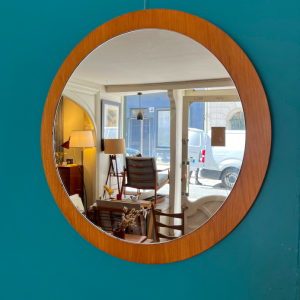 miroir rond en teck vintage objets paris