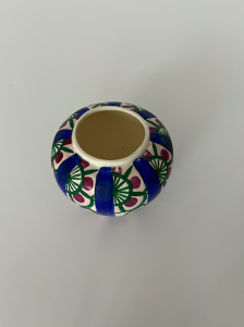 vase motifs bleu vert czecoslovacia decoration paris batignolles