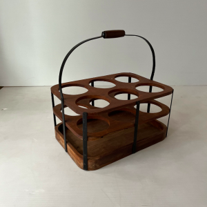 range bouteille porte bouteille bois metal VINTAGE paris brocante