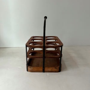 range bouteille porte bouteille bois metal VINTAGE paris brocante bottle hanger
