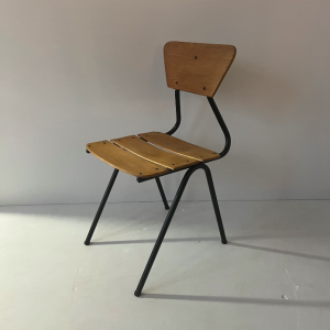 bureau enfant jacques hitier metal tubulaire noir annees1950 frenchvintagedesk chaise bois