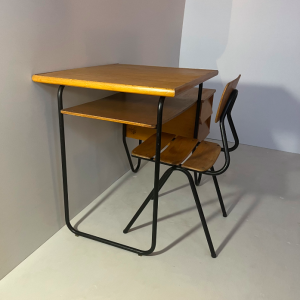 bureau enfant jacques hitier metal tubulaire noir annees1950 frenchvintagedesk ruenollet
