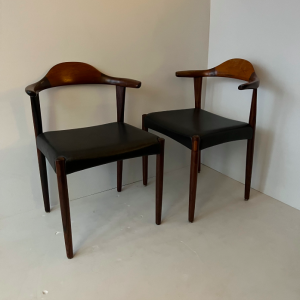 chaise danoise jacob hermann cuir et palissandre accoudoir vintage paris scandinave boutique decoration scandinave