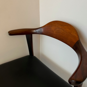chaise danoise jacob hermann cuir et palissandre accoudoir vintage paris scandinave boutique rosewood chairs