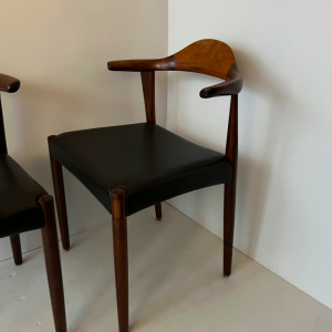 chaise danoise jacob hermann cuir et palissandre accoudoir vintage paris scandinave boutiquenordik