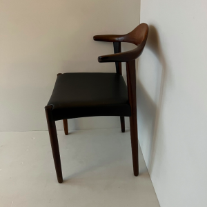 chaise danoise jacob hermann cuir et palissandre accoudoir vintage paris17eme scandinave boutique