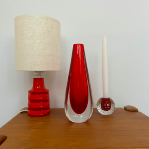 decoration vintage paris objet murano danois ceramique verre rouge red touch