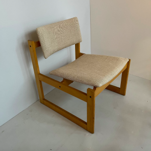 fauteuil michel mortier french vintage design bois clair chauffeuse antiquités paris galerie tapissier 1050s design