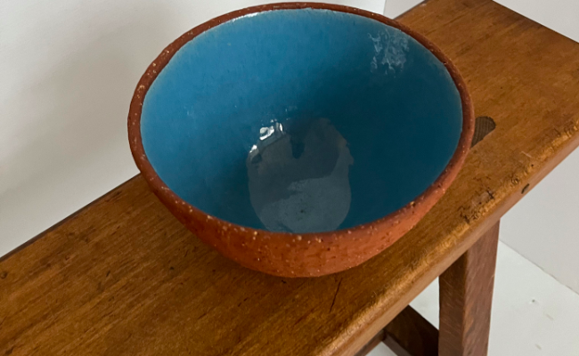 Saladier danois en terre chamoté intérieur vernissé – 90 €