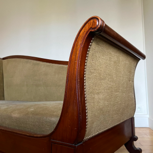 meridienne canapé artdeco empire antiquités paris barbizon style empire detail accoudoir bois