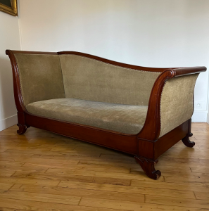 meridienne canapé artdeco empire antiquités paris barbizon style empire face