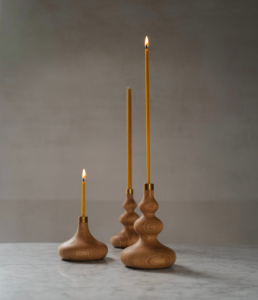 ovothing candle holder bougeoir bois tourné wood trio beewax cire dabeille paris batignolles