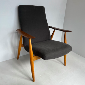 fauteuil gris scandinave Asko finlandais vintage tapisserie siege paris 3:4