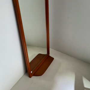 grand miroir rectangulaire teck scandinave a tablette paris vintage galerie danoise entree