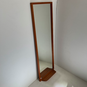grand miroir rectangulaire teck scandinave a tablette paris vintage galerie danoise teak