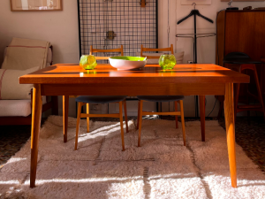 table a manger vintage bois brocante batignolles profil