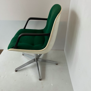 fauteuil design jackson pollock de bureau etoile chromé assise verte antiquaire paris desk armchair