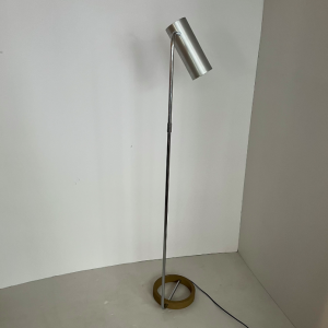 lampadaire liseuse metal brossé 1970 rosemarie rico baltensweiler luminaire aluminium metal brossé base beton fonte design galerie paris