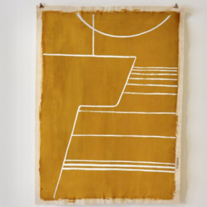 tenture murale peinte nile avrandinis artiste marseille dessin ocre jaune