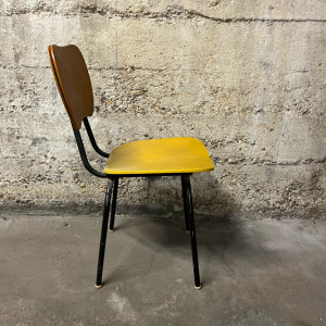 4 chaises vintage de salle a manger style jacques hitier french vintage design midcentury profil skai