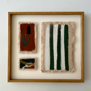 composition pigment sur coton encadrement caisse chene clair galerie art paris batignolles